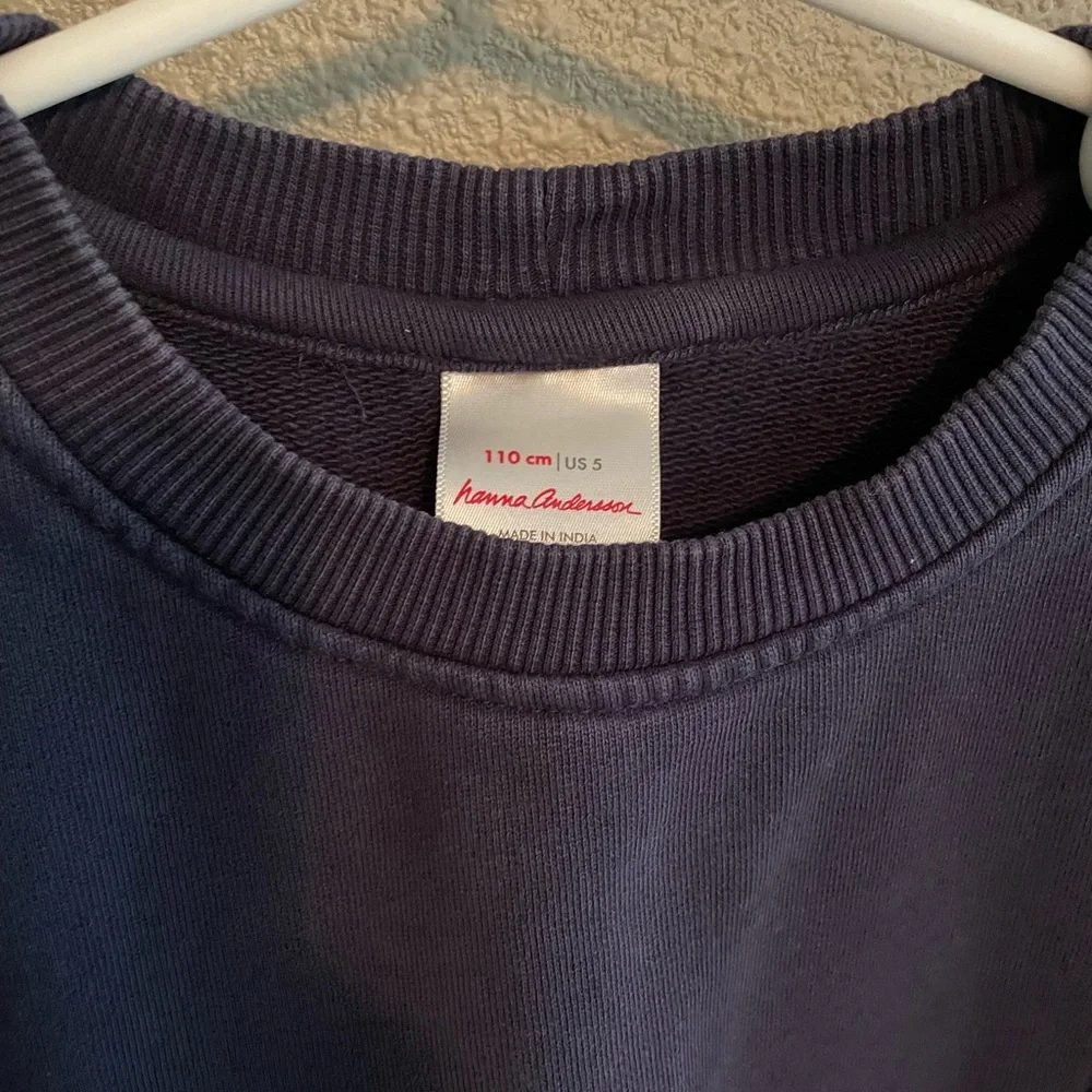 Hanna Andersson Navy Sweatshirt with Colorful Stars - Picture 2 of 4